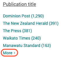 Publication title filter in Newsstream